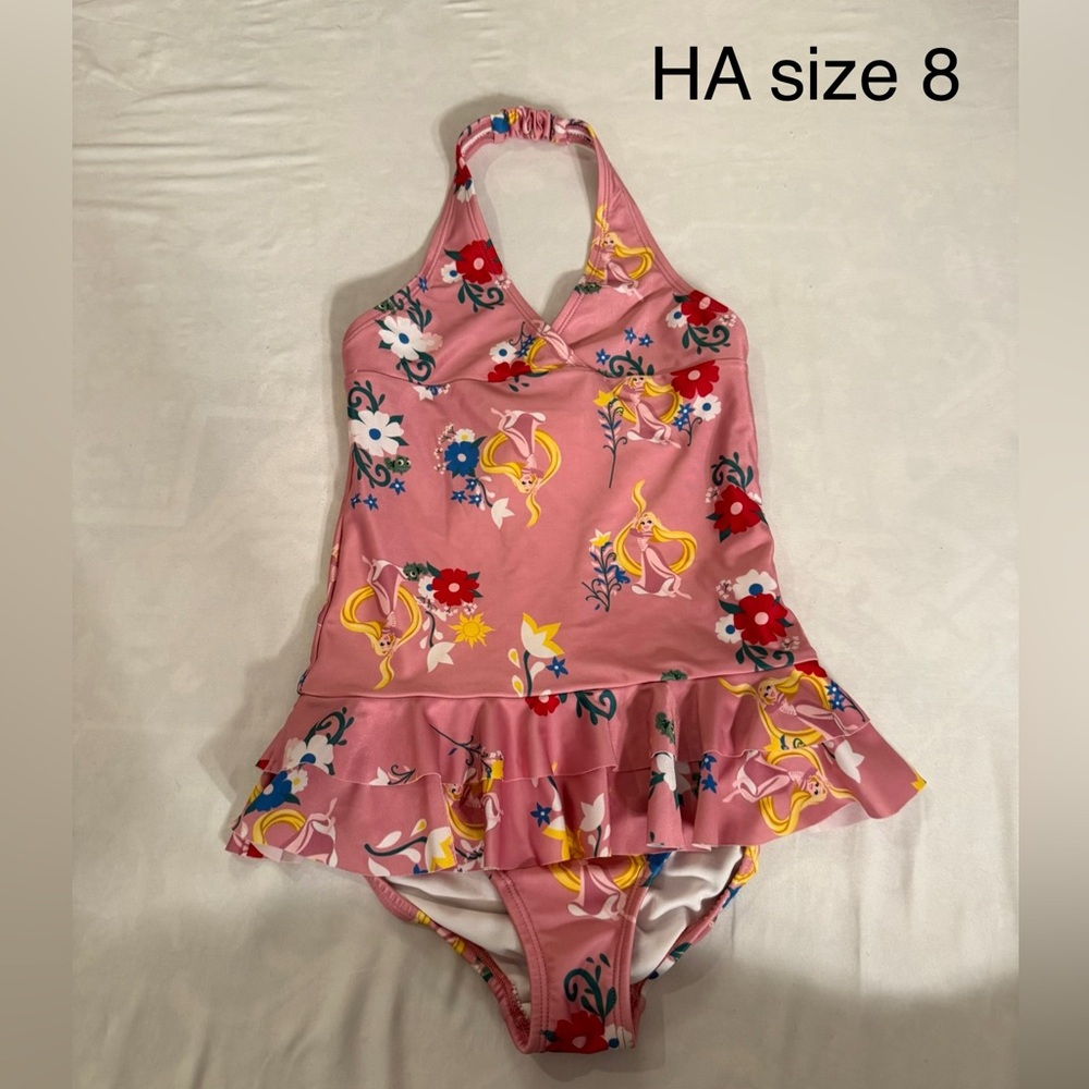 Hanna Andersson rapunzel One Piece Swimsuit with Ruffled Skirt